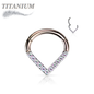 Titanium Single Paved CZ Chevron 16G 8mm