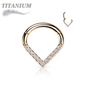 Titanium Single Paved CZ Chevron 16G 8mm