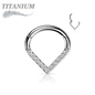 Titanium Single Paved CZ Chevron 16G 8mm