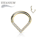 Titanium Single Paved CZ Chevron 16G 8mm