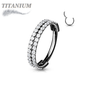 Titanium Hinged CZ Outer Face Double Row