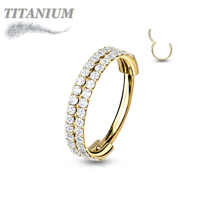 Titanium Hinged CZ Outer Face Double Row