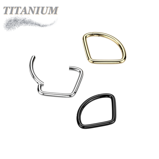 Titanium Hinge Extra Wide Chevron Ring