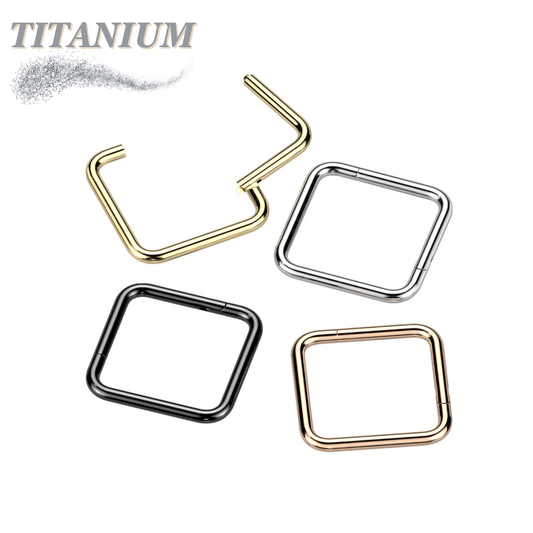Titanium Hinge Square Rings