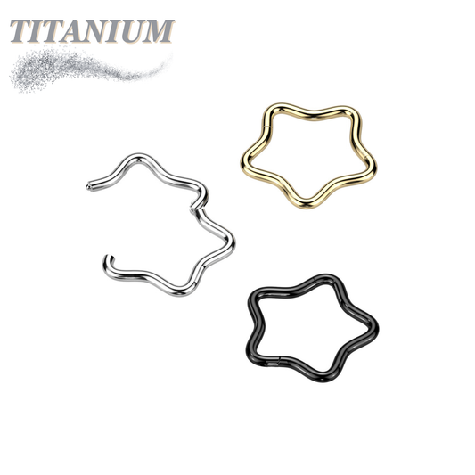 Titanium Hinge Star Rings