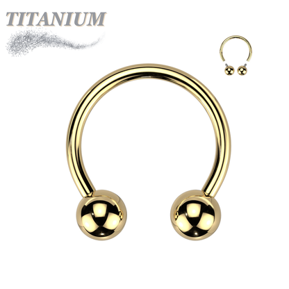 Titanium Colored Circular Barbell/Horseshoe Internally Threaded