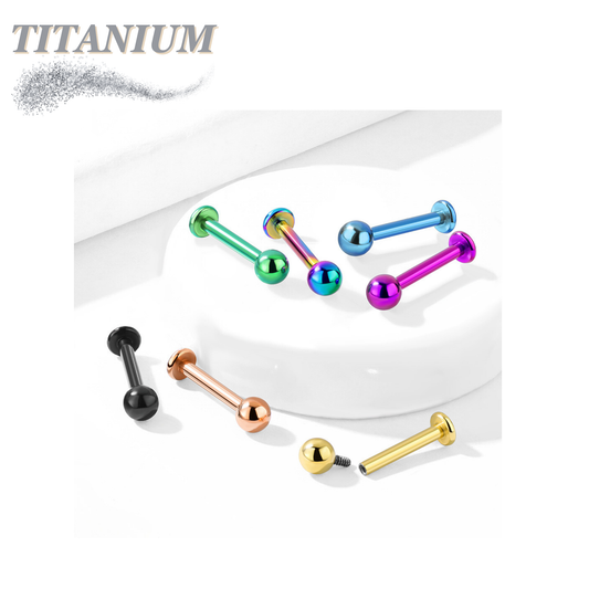 Internally Threaded PVD over Titanium Colored Labrets