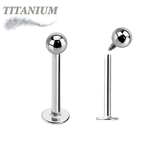 Titanium Solid Ball Labrets Internal Thread (3mm Base)