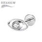 Titanium Internally Threaded Labret w/ CZ Eye