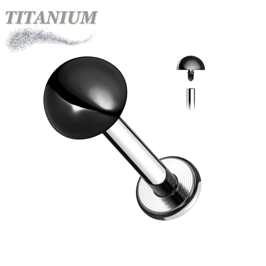 Titanium 4mm Round Dome Top Labret 16G Internal Thread