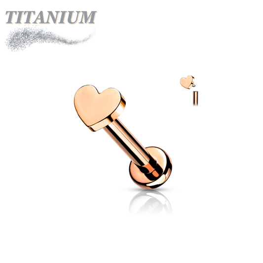 Internally Threaded Titanium Heart Top Labret