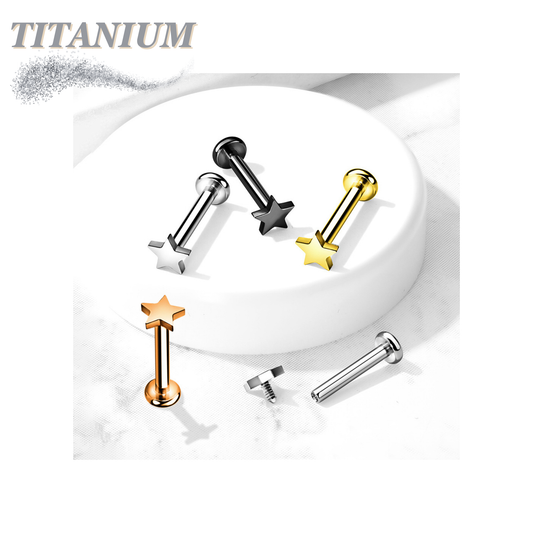 Titanium Internally Threaded Star Top Labret