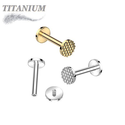 Titanium Internally Threaded Pinhole Pattern Circle Labret