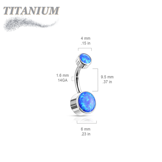 Titanium Premium Bezel Set Opal Belly Bananas Internally Threaded