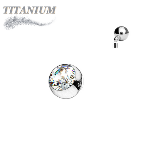 Titanium Internal Thread Full Ball Gem Top