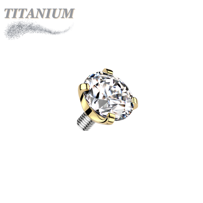 Internally Threaded Titanium Prong Gem Tops