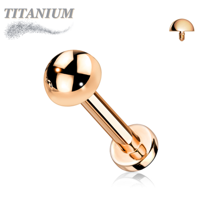 Titanium Internally Threaded Labret w/ 4mm Round Dome Top