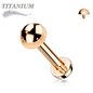 Titanium Internally Threaded Labret w/ 4mm Round Dome Top