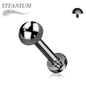 Titanium Internally Threaded Labret w/ 4mm Round Dome Top