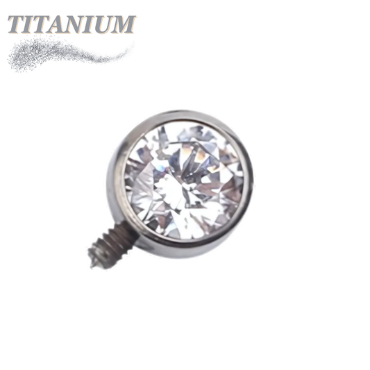 Titanium Internal Thread Front Facing Bezel CZ Top Only