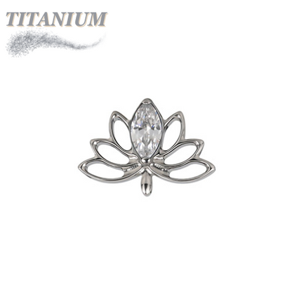 Titanium Threadless Lotus Marquise Flower Top Only