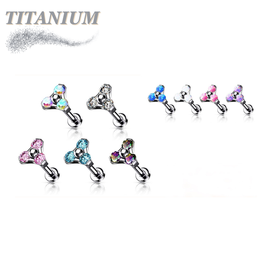 Titanium Threadless Trinity Triangle Labret Combo