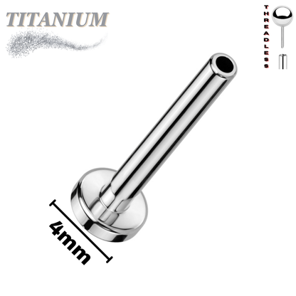 Titanium Threadless Flat Back Labret (Post Only) 4mm Base