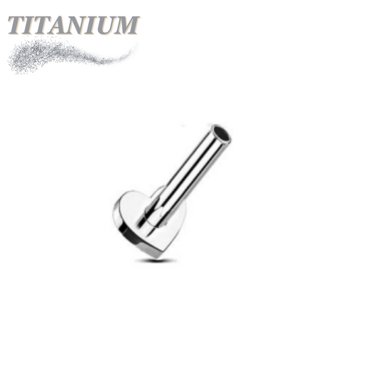 Titanium Threadless Heart Flat Back Labret Post Only