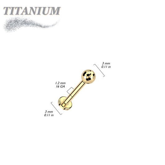 Threadless Titanium Labret Combo with Disco Ball Tops