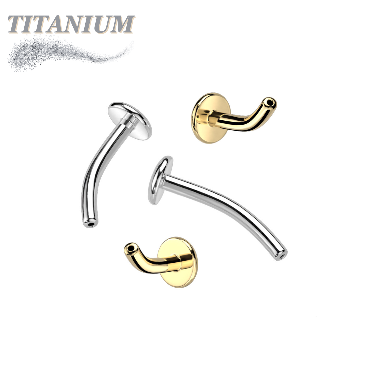 Threadless Titanium Floating Belly Button Curved Post Only – Pierced ...