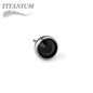 Threadless Zircon Bezel Set Gem Titanium Ball Top Only
