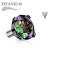 Internally Threaded Titanium Prong Gem Tops