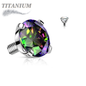 Internally Threaded Titanium Prong Gem Tops
