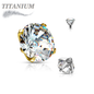 Internally Threaded Titanium Prong Gem Tops