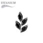 Threadless Titanium CZ Marquise Leaf Top Only