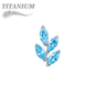 Threadless Titanium CZ Marquise Leaf Top Only