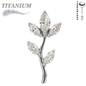 Titanium Threadless CZ Tree Top Only