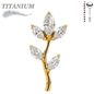Titanium Threadless CZ Tree Top Only