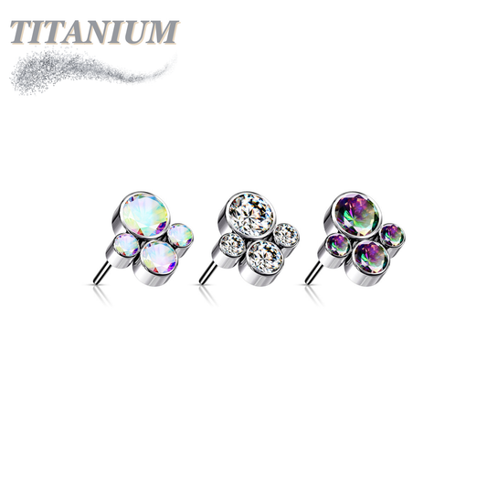 Threadless Titanium 4 Gem Pet Paw Top Only