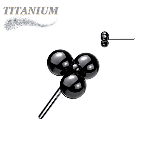 Threadless Titanium Triangular 3 Ball Cluster Top Only