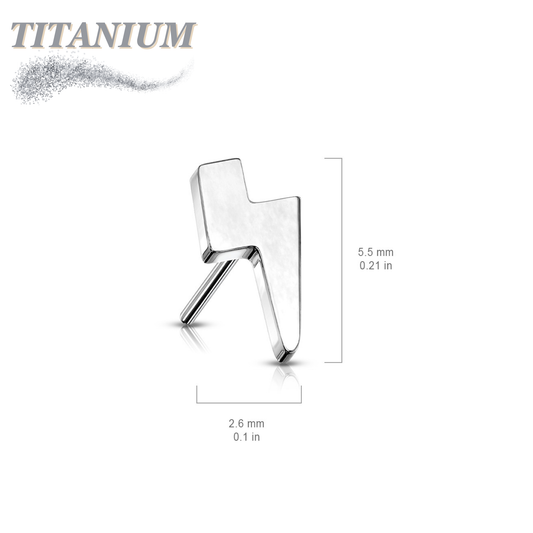 Titanium Threadless Lightening Bolt Top Only
