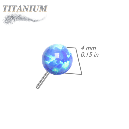 Titanium Threadless Opal Ball Top Only