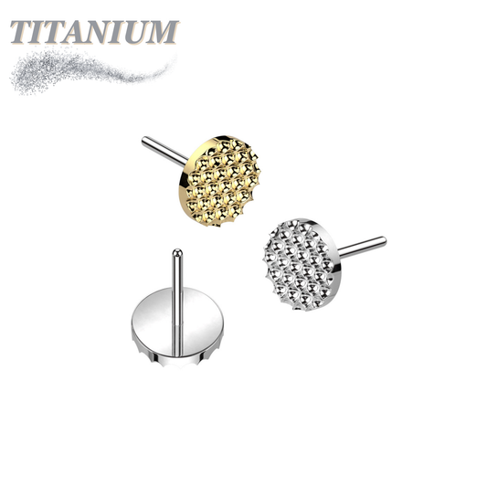 Threadless Titanium Circle Pinhole Pattern Top Only