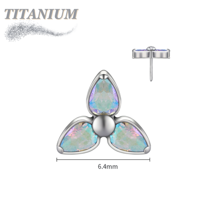 Threadless Titanium Triple Marquise Flower Top Only