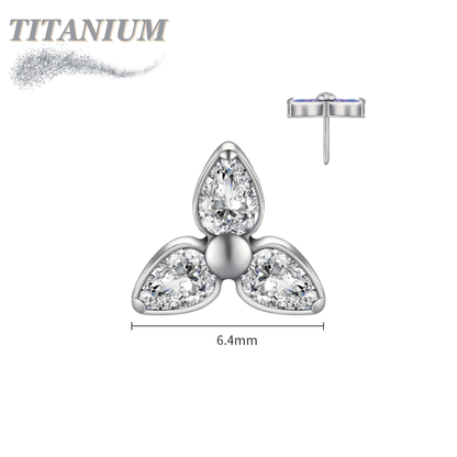 Threadless Titanium Triple Marquise Flower Top Only