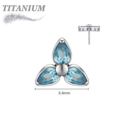 Threadless Titanium Triple Marquise Flower Top Only