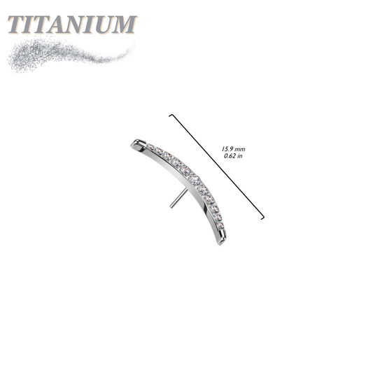 Threadless Titanium Crescent Curve Top Only