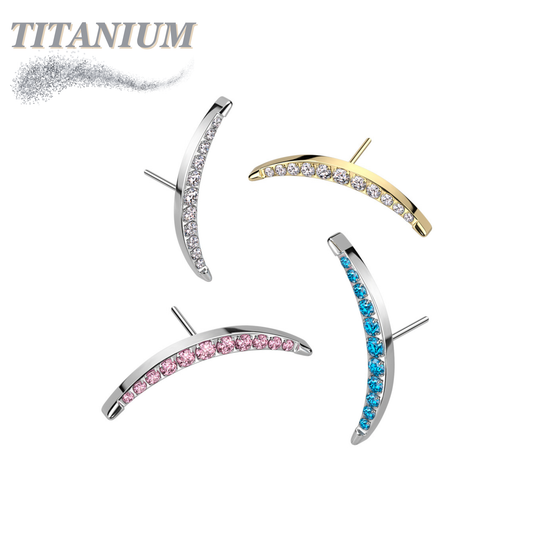 Threadless Titanium Crescent Curve Top Only