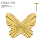 Titanium Threadless Ridged Butterfly  (Top Only)