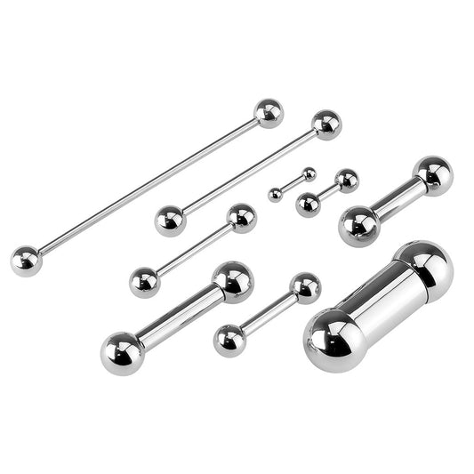 Surgical Steel Externally Threaded Straight Barbell